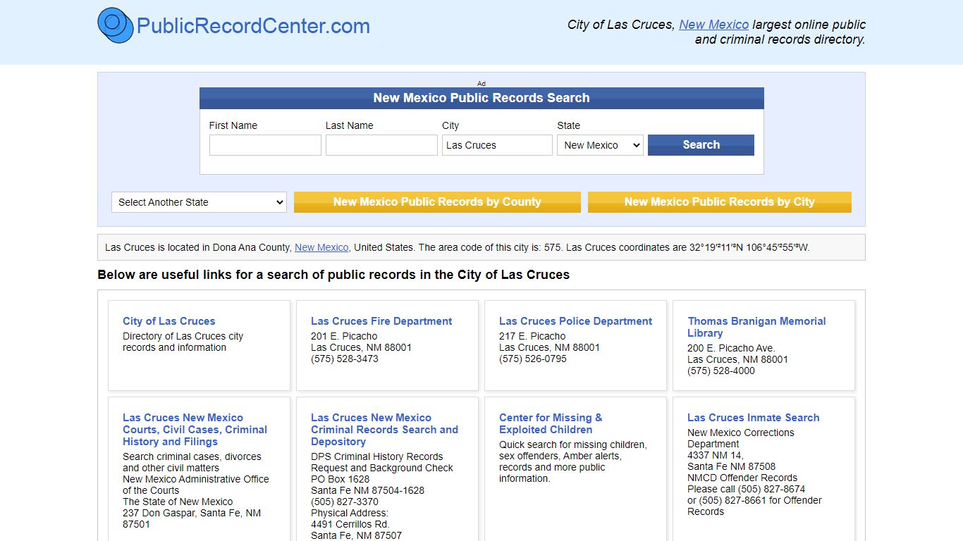 Las Cruces New Mexico Public Records and Criminal ...